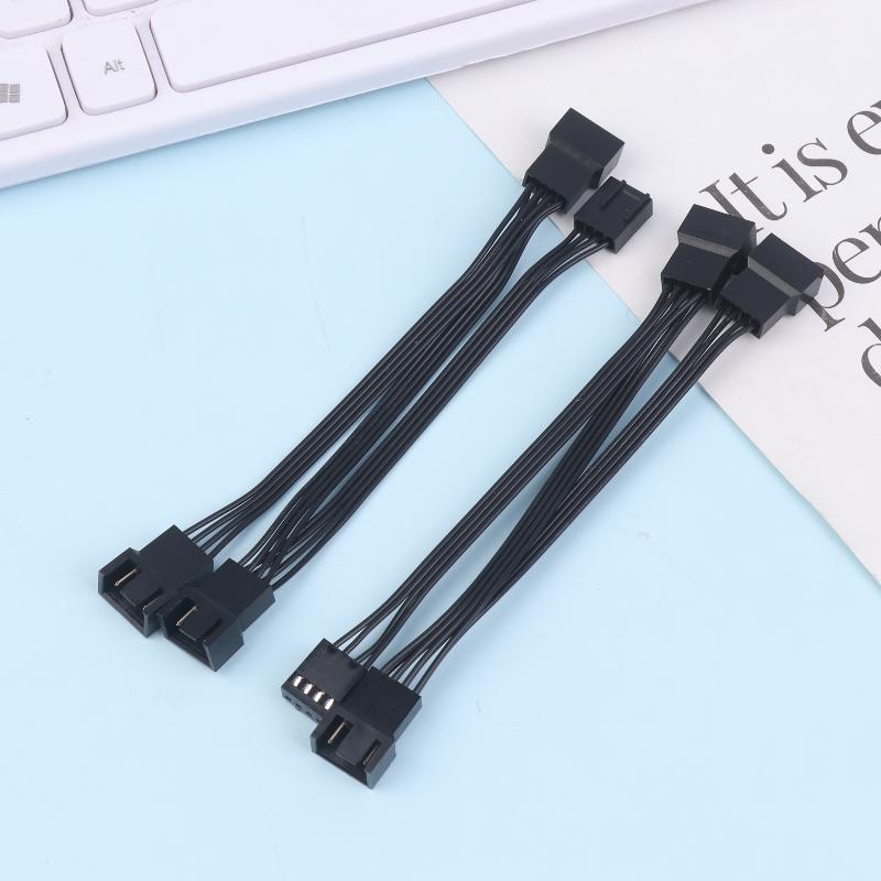 4Pin Pwm Fan Cable 1 To 2/3 Ways Splitter Black Sleeved Extension Cable Connector Pwm Extension Cables