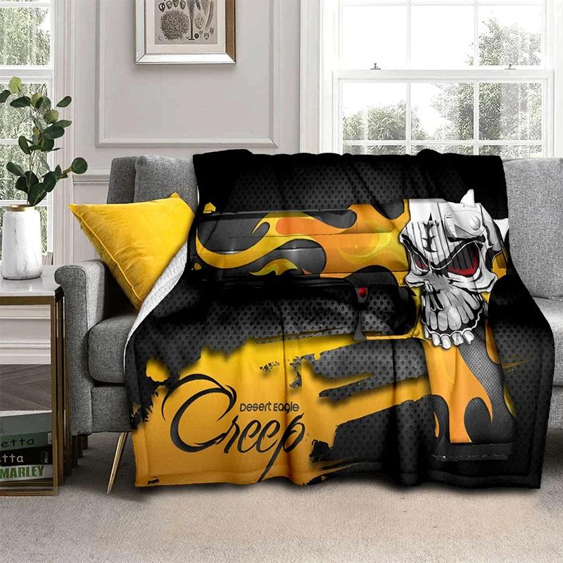 3D Gun Knife USP,AK,M4,AWP,Rifle Pistol Cartridge Blanket,Soft Throw Blanket for Home Bedroom Bed Sofa Picnic Cover Blanket Kids
