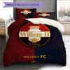 Willem II Tilburg Vzorované povlečení Sada prošívaných přikrývek Domácí dekorace Dárek (1 * povlak na peřinu + 2 * povlak na polštář bez jádra)