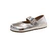 2025 summer new shallow single shoes women's shoes round head low heels Velcro fashion versatile small leather shoes simple style