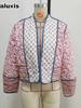 2024 Fall Winter Printed Patchwork Cotton Jacket Cardigan Color Block Kids Cotton Coat