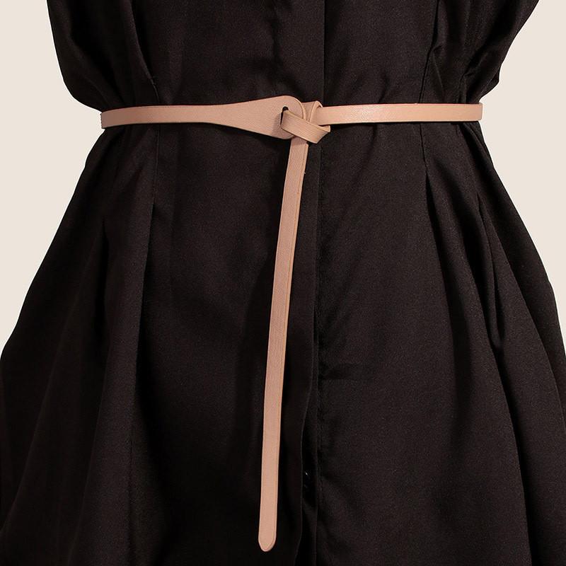 Simple Pu Waist Belt For Dresses With Adjustable Pin Buckle Women For