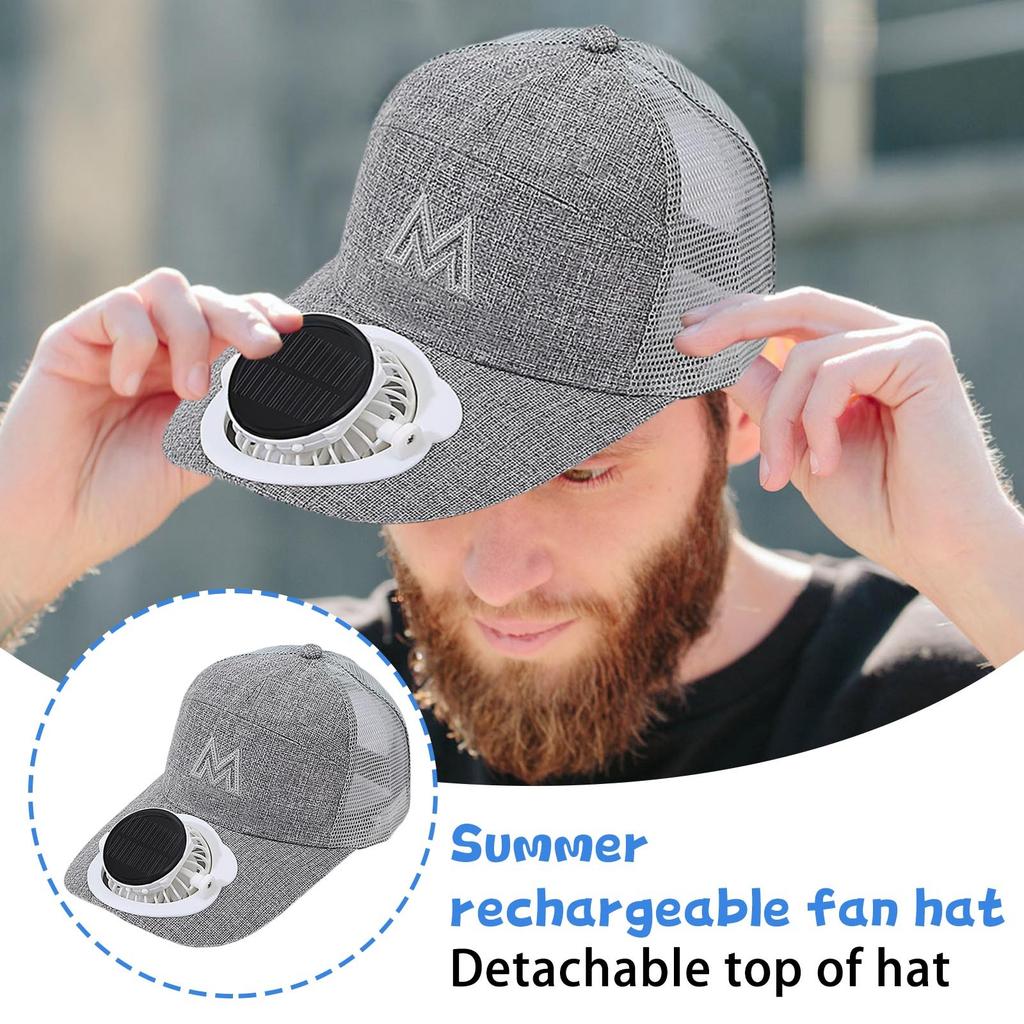 Solar Charging Fan Hat Sunshade Sun Breathable Cap Outdoor Leisure Construction Work