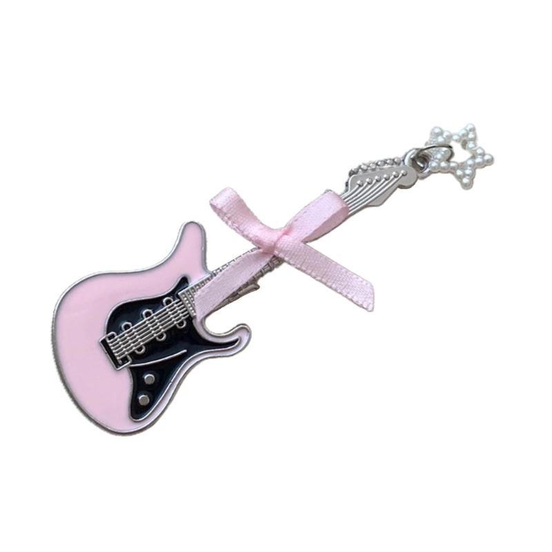 Small Star Hair Clip for Girls Retro Guitar Hairpins Accessory with Punk Clips