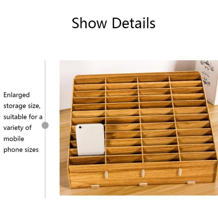 D-86 Office Conference Classroom Mobile Phone Storage Box, Style: 24 Grids (Walnut)