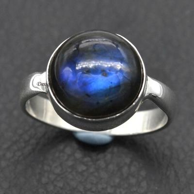 Labradorite Ring for kvinner 925 Sterling Sølv Ring Ringer til jul
