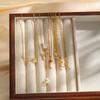 Dainty Shell Tulip Flower Pendant Necklaces For Women, Gold Color Stainless Steel Chain Necklace Simulated Pearl Charm Collar