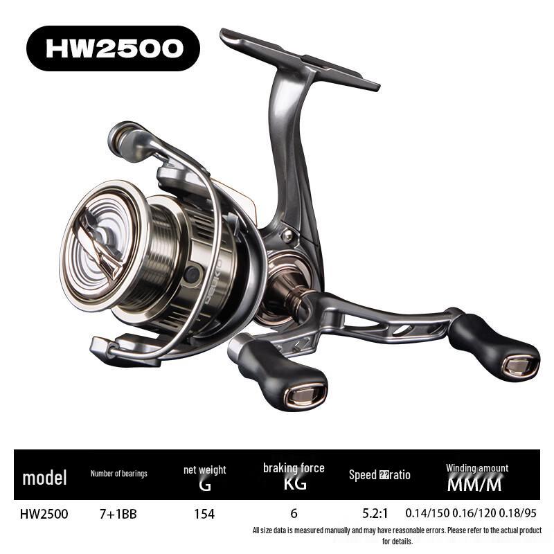 DEUKIO Lightweight Double Rocker Arm Spinning Fishing Reel
