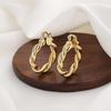 European & American Fashion Geometric Twisted Rope Ear Hoops & Cuffs - Versatile & Stylish Circle Earrings