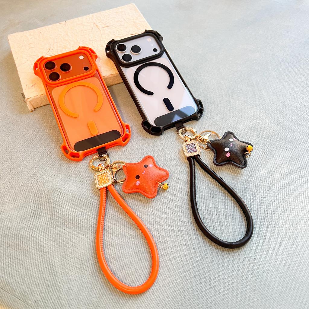 Leather Lanyard Phone Case Suitable For iPhone 17 Pro Max Cartoon 16 Pro Universal Pendant 15 14 13 Anti-Drop Protective Case