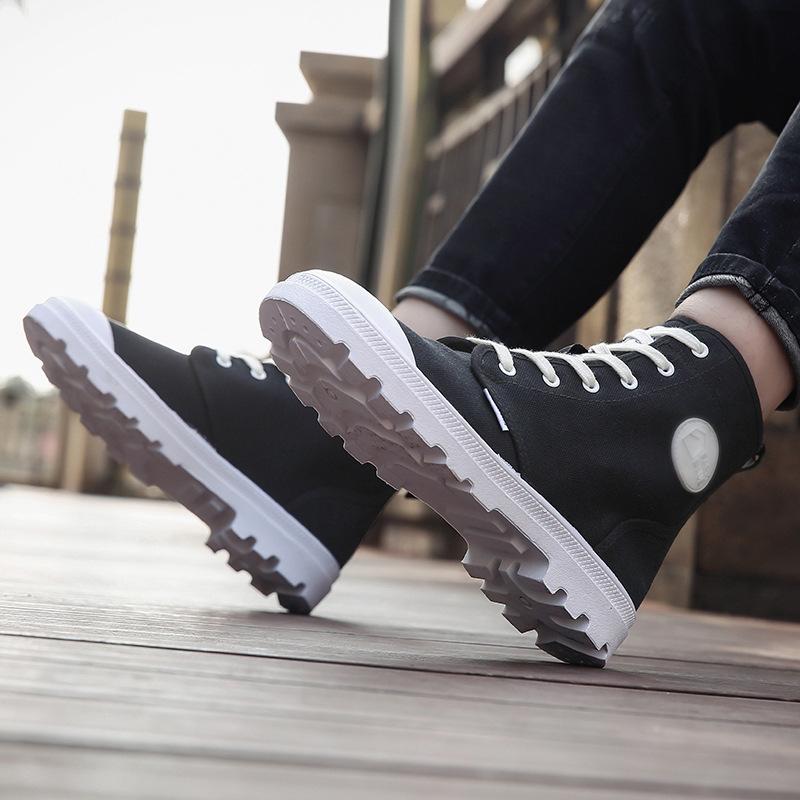 Módní pánské plátěné boty vysoké kotníkové boty vojenské taktické pánské boty ležérní pánské tenisky všechny roční období unisex džínové dámské boty