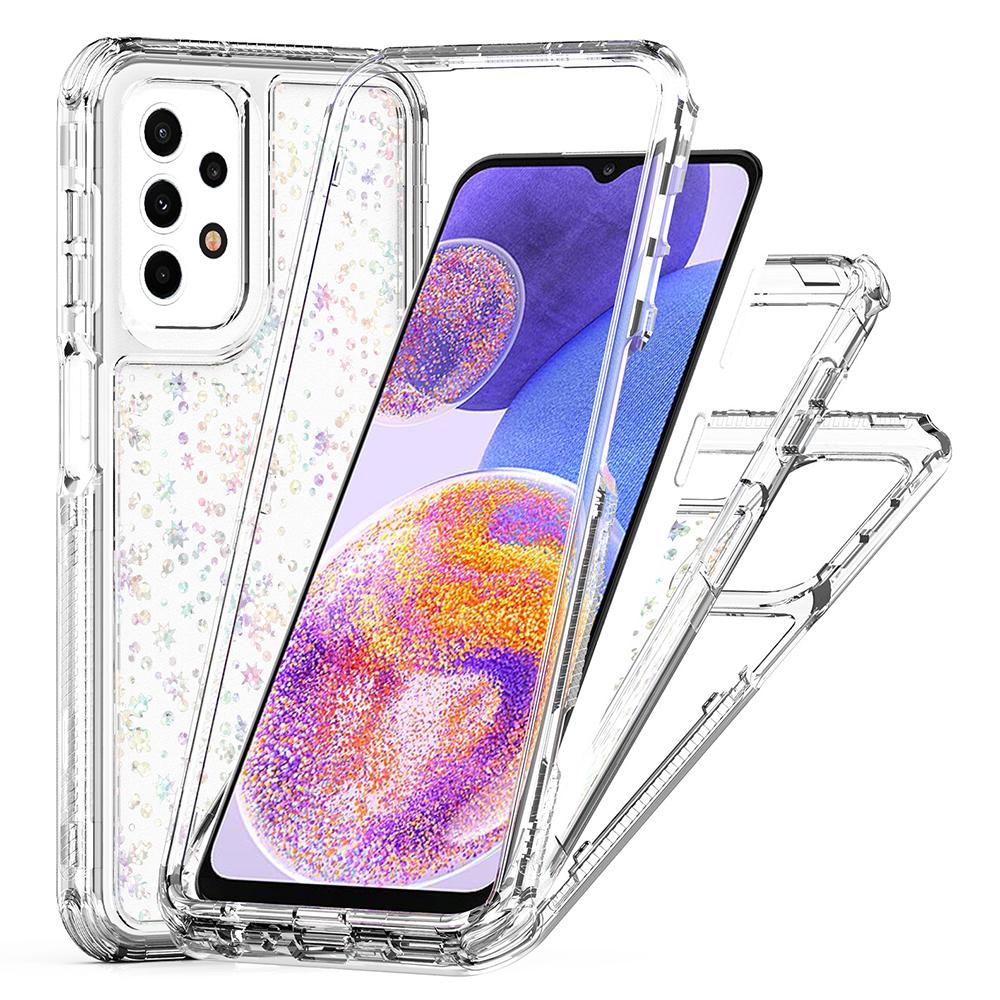 

Для Samsung Galaxy A23 4G/A23 5G (Глобальная версия) Прозрачный акриловый гибридный чехол из ТПУ для телефона с пленкой, напечатанной лазером Snowflakes