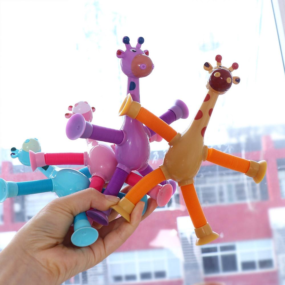 Giraffe Teleskopisk sugekopp Giraffe Dyre Sugekopp Leker Sensoriske Leker Giraffe Pop Tubes Leketøy