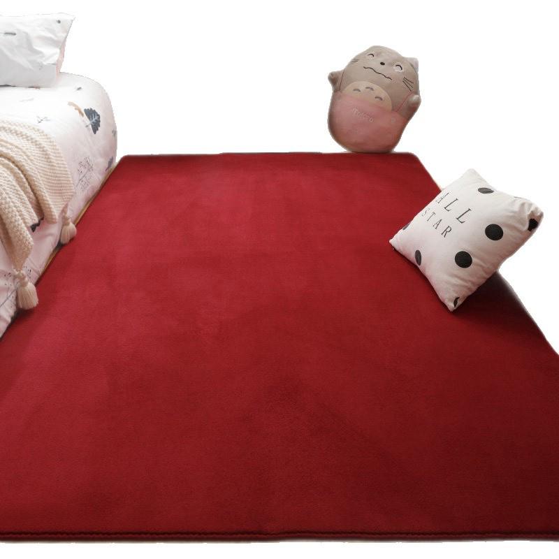 Tappeto Antiscivolo in Pile di Corallo Monocolore - Tappeto Morbido a Pelo Corto per Camera da Letto e Soggiorno