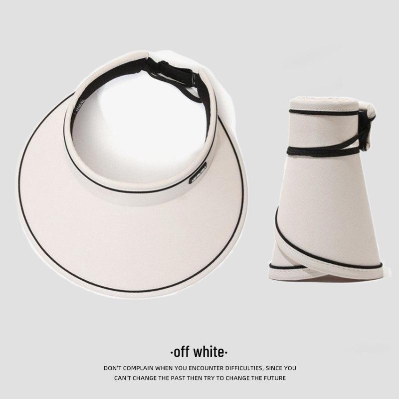 Women's Fashionable Wide Brim Sun Hat - Versatile Hollow Top for Outdoor Sun Protection and Cycling