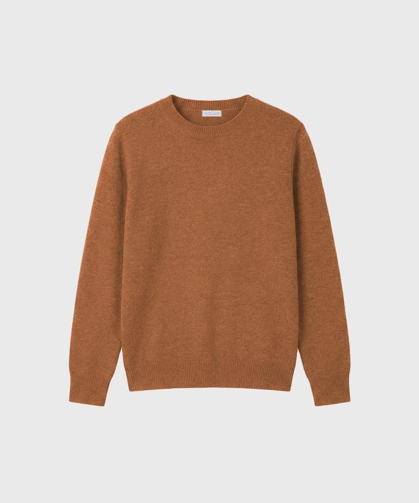 Keulleiseu 100% Wool Round Neck Knit Sweater_Light Purple