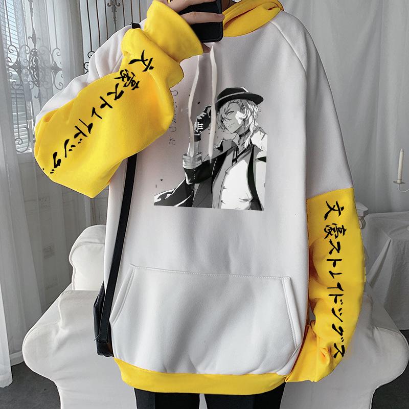 AnimeNakahara Chuuya Bungo Stray Dogs Zipper Hoodies Manga Graphic Oversized Sweatshirts Men Gift Thick Warm Zip-up Jacket Coats