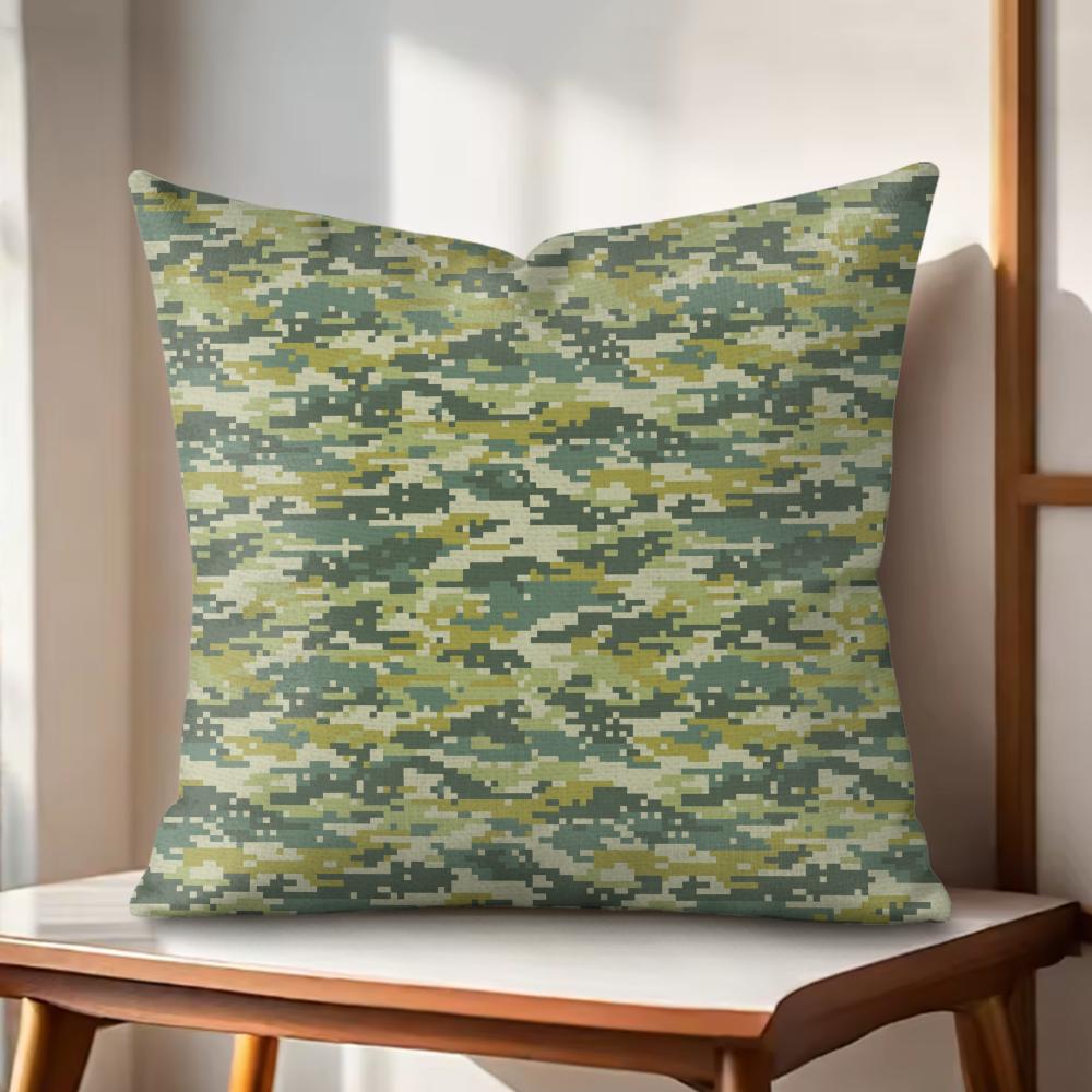 

Camo Pattern Cushion Cover Natural Linen Organic Fabric DoubleSided Printing Couch Pillow Covers Home Decor 30x30cm