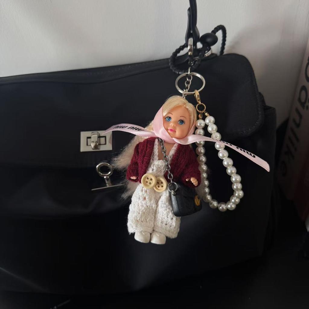 Creative Cute Mini BABI Princess Doll Toy Keychain Pendant Fashion Design Exquisite Clothe Series Backpack Pendant Birthday Gift