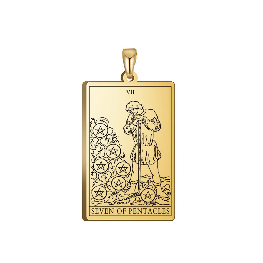 Dawapara Pentacles Tarot Card Pendant for Necklace Stainless Steel Golden Black Jewelry Accessories Charms Pendants