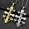 Colier pandantiv Cruce Caravaca INRI Catolic Crucifix Isus Înger Cherubin pentru Femei Bărbați Oțel Inoxidabil Culoare Aur Bijuterii Cadou