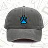 Pc Vintage Washed Hat with Paw Print Design Unisex Solid Baseball Cap AllSeason Wear Ideal Gift for Weddings Parties and