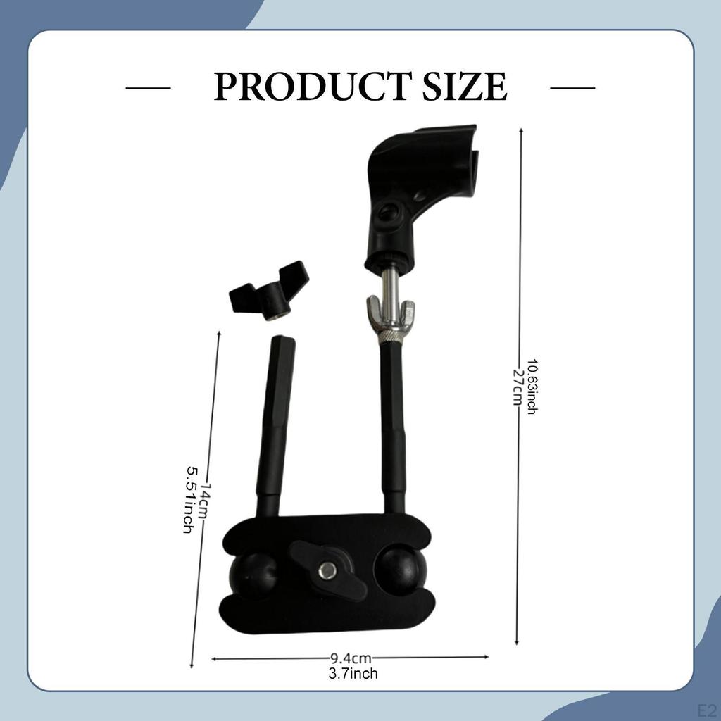 Cymbal Stand Mic Mount Connector Arm Percussion Adapter Holder Stable Sturdy Lightweight
