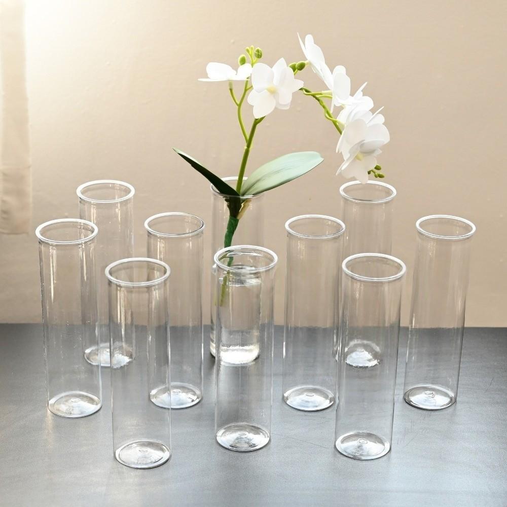 Transparent Flower-Wrapping Vases Plastic Shatterproof Clear Flower Vases Cylindrical Modern Hydroponic Plants Vase Home Decor
