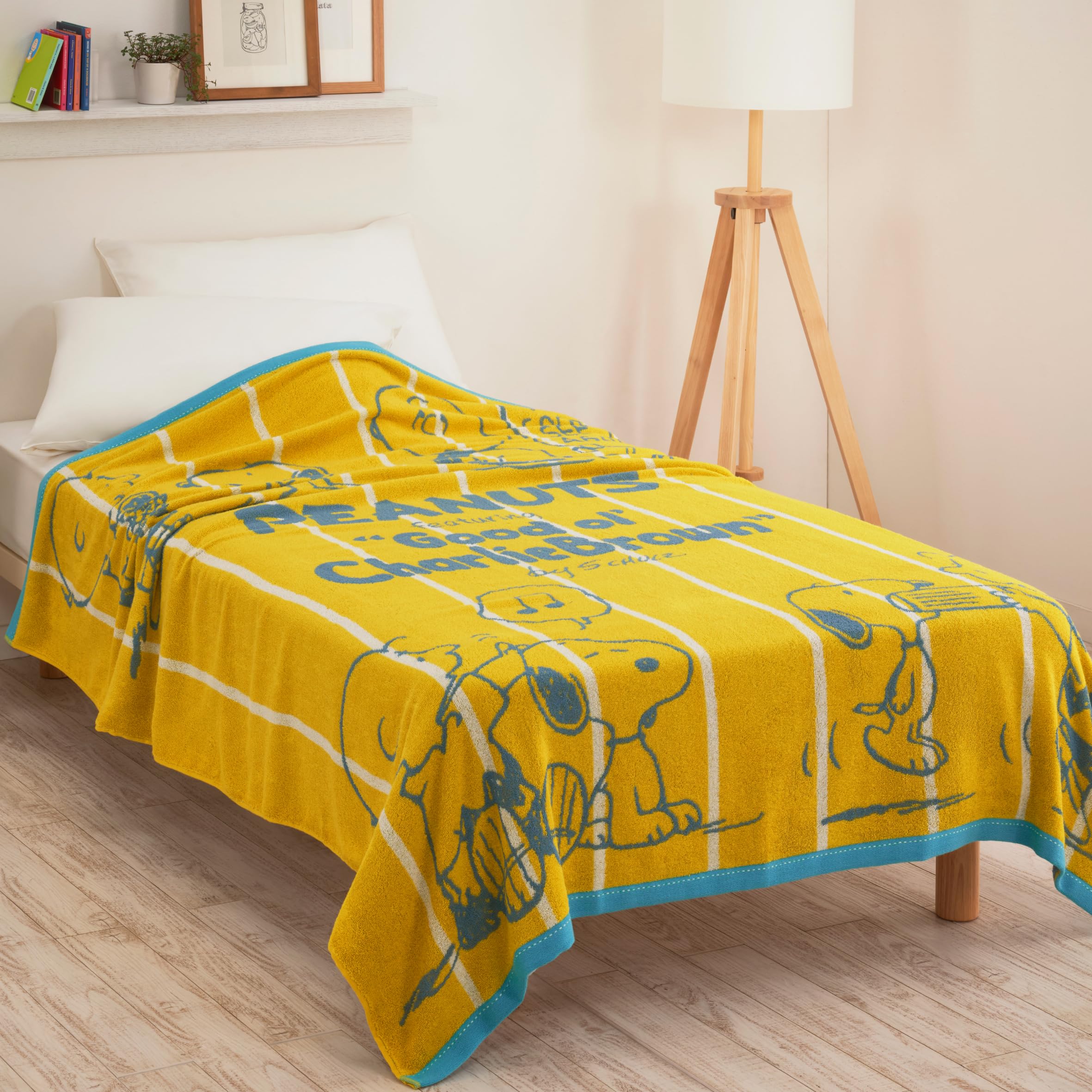 

Полотенце Nishikawa Snoopy Мягкое на ощупь FR05600608 Дружелюбный плед, Односпальный, Стираемый, На ощупь, Полосатый, Желтый, PN5603BD,