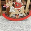 S-1 Stuks Kerstdecoraties Schommelende Sneeuwpop Houten Paard Ornamenten Kerstcadeaus Geschilderde Oude Man Sneeuwpop Houten Ambachten