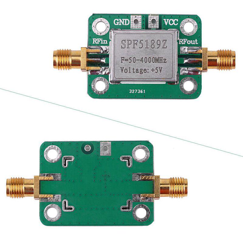 Amplificador de 21 dB M/ódulo amplificador de bajo ruido Alta linealidad Alta ganancia de banda ancha 0.01-4GHz para radio HAM RTL SDR LNA