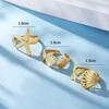 Ocean Wind Shell Ring Starfish Opening Adjustable Ring Set Niche Fashion Vacation