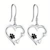 Huitan Chic Heart Footprint Pendant Earrings for Women Trendy  Color Jewelry for Teen Girls Cute Lady Graceful Accessories