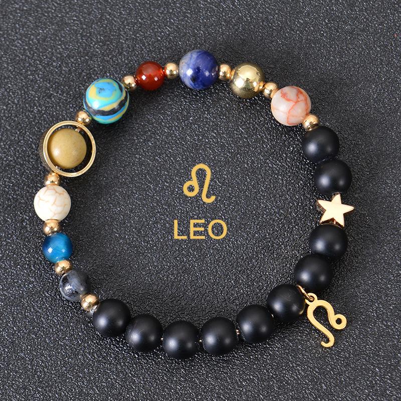Eight major planets and twelve zodiac signs bracelet, frosted stone, bead bracelet, planets, Christmas gift, Stocking stuffers