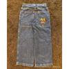 Jeans da Uomo Vestibilità Rilassata Denim Lavato Vintage Con Stampa Grafica Gamba Dritta Pantaloni Streetwear Autunno