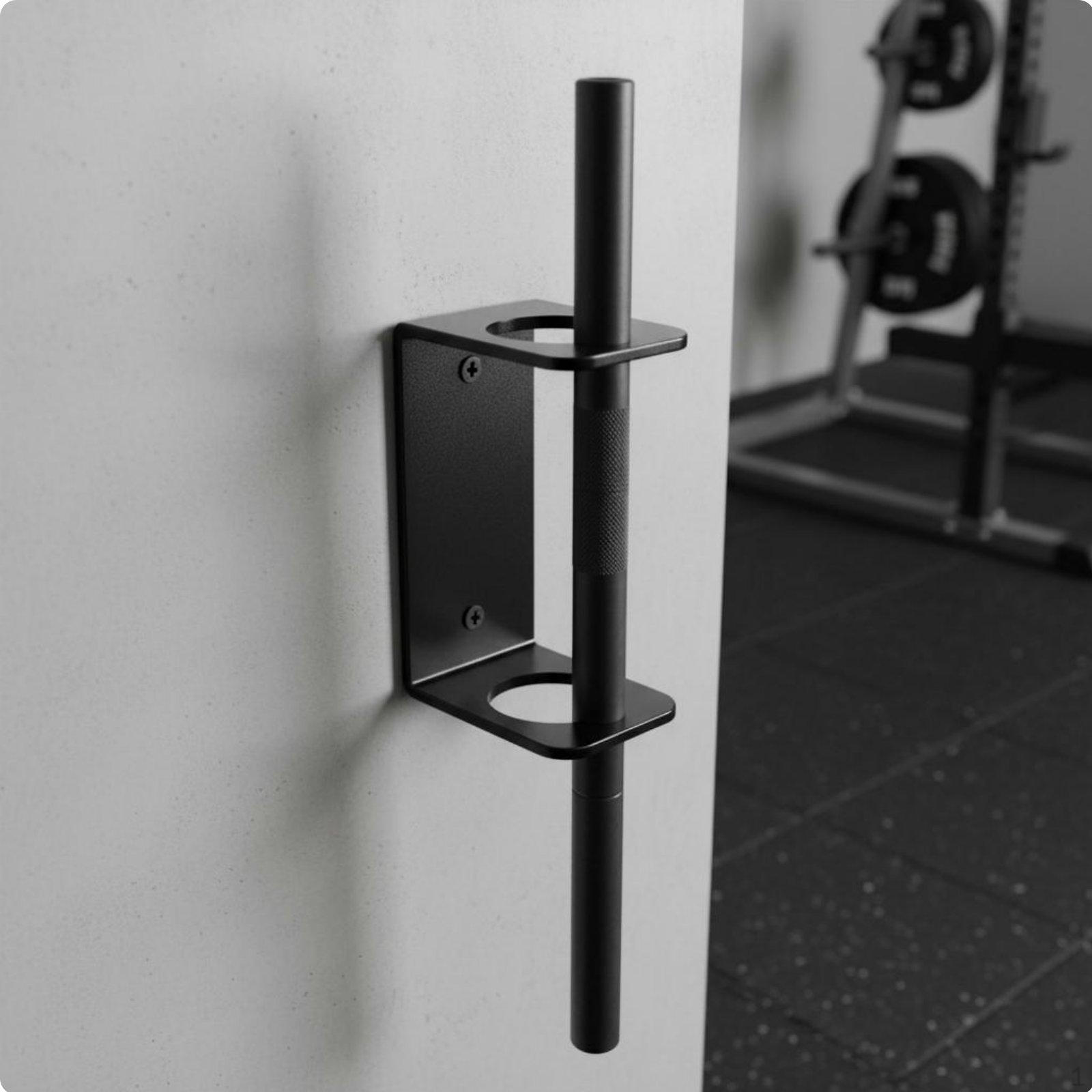 Wall Mounted Barbell Holder SpaceSaving Bar Hanger HeavyDuty Single Single