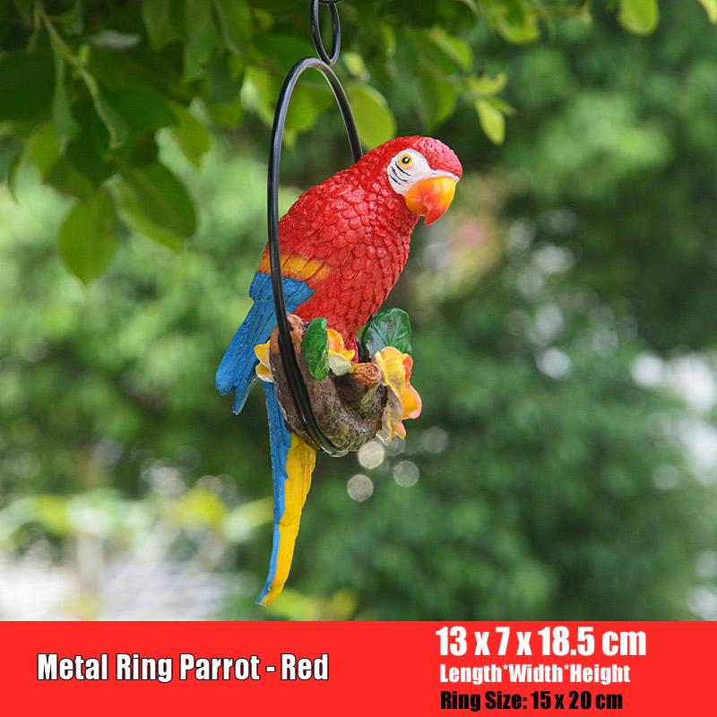 

Creative Resin Parrot Hanging Tree Outdoor Garden Decoration Statue Animal Sculpture for Home Office Room Decor Ornament червоний