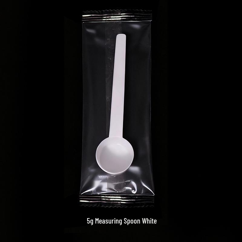 Transparent 10ml Plastic Measuring Spoon with 5g Scale - Flat Bottom for Powder and Masks
