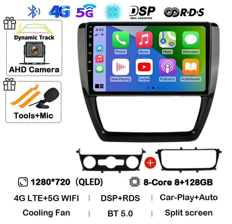 Android 14 Carplay Auto 4G+WIFI Car Radio For Volkswagen VW Sagitar Jetta Bora 2011-2018 Multimidia Video Player GPS Head Unit