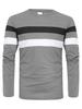 Plus Size Men's Color Block Crew Neck Long Sleeve Base Layer Pullover for Autumn & Winter