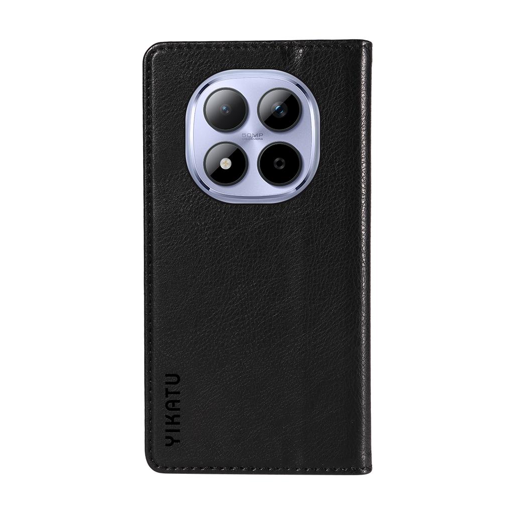For Xiaomi Redmi Note 15 Pro 5G (Global) Wallet Case YIKATU YK-006 Magnetic Closure Leather Phone Cover Litchi Texture