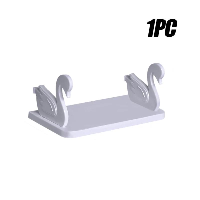 4PCS Swan Shelf Wall Mounted Shelf No Punch Bathroom Storage Storage Rack Kitchen Organiser Bathroom Storage Shelf