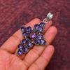 Awesome Amethyst Cross Shape Gemstone Pendant: 925 Sterling Silver Handmade Pendant Necklace Jewelry