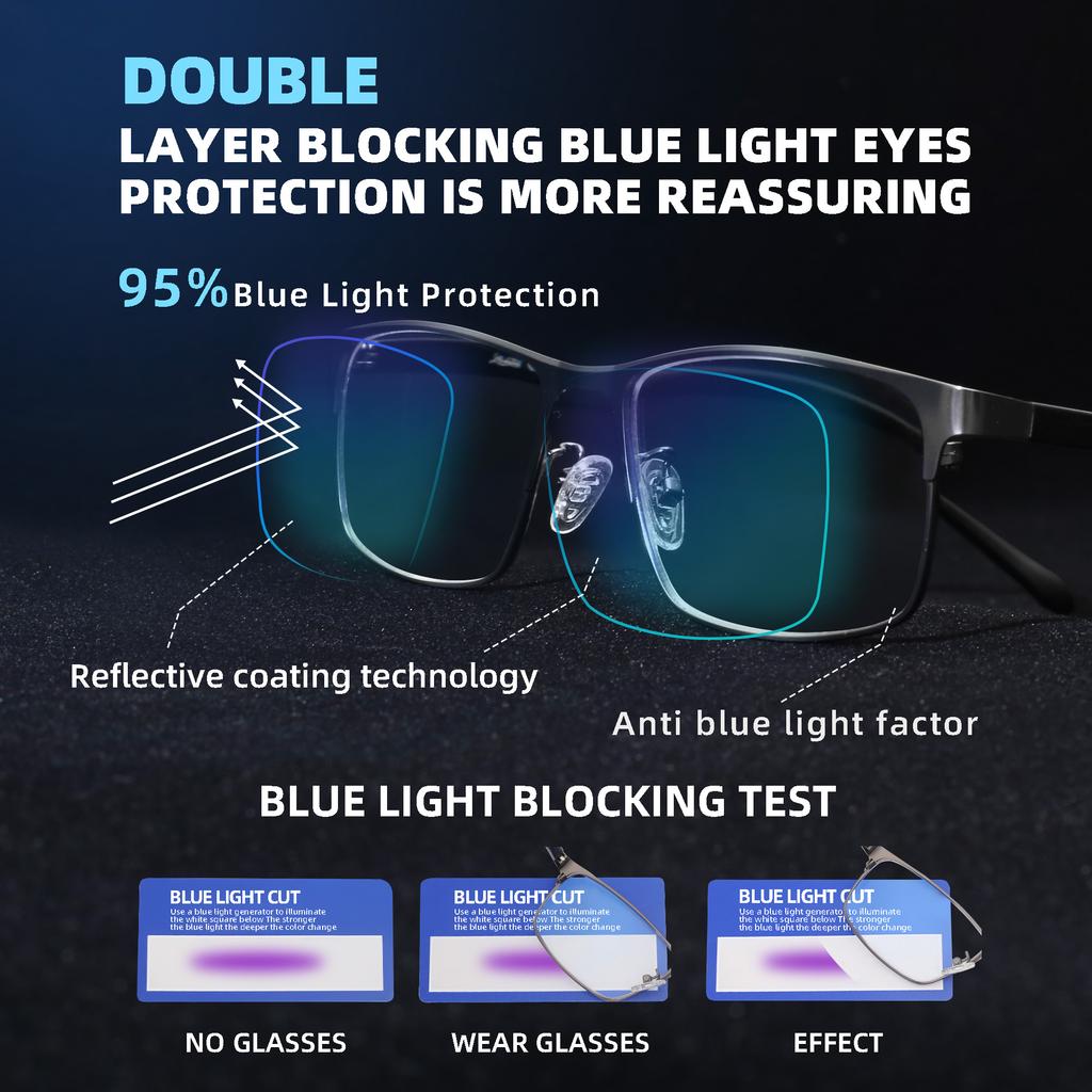 JM Men Reading Glasses Blue Light Blocking Optics Lenses for Women Men Anti Glare Filter Lightweight Eyeglasses