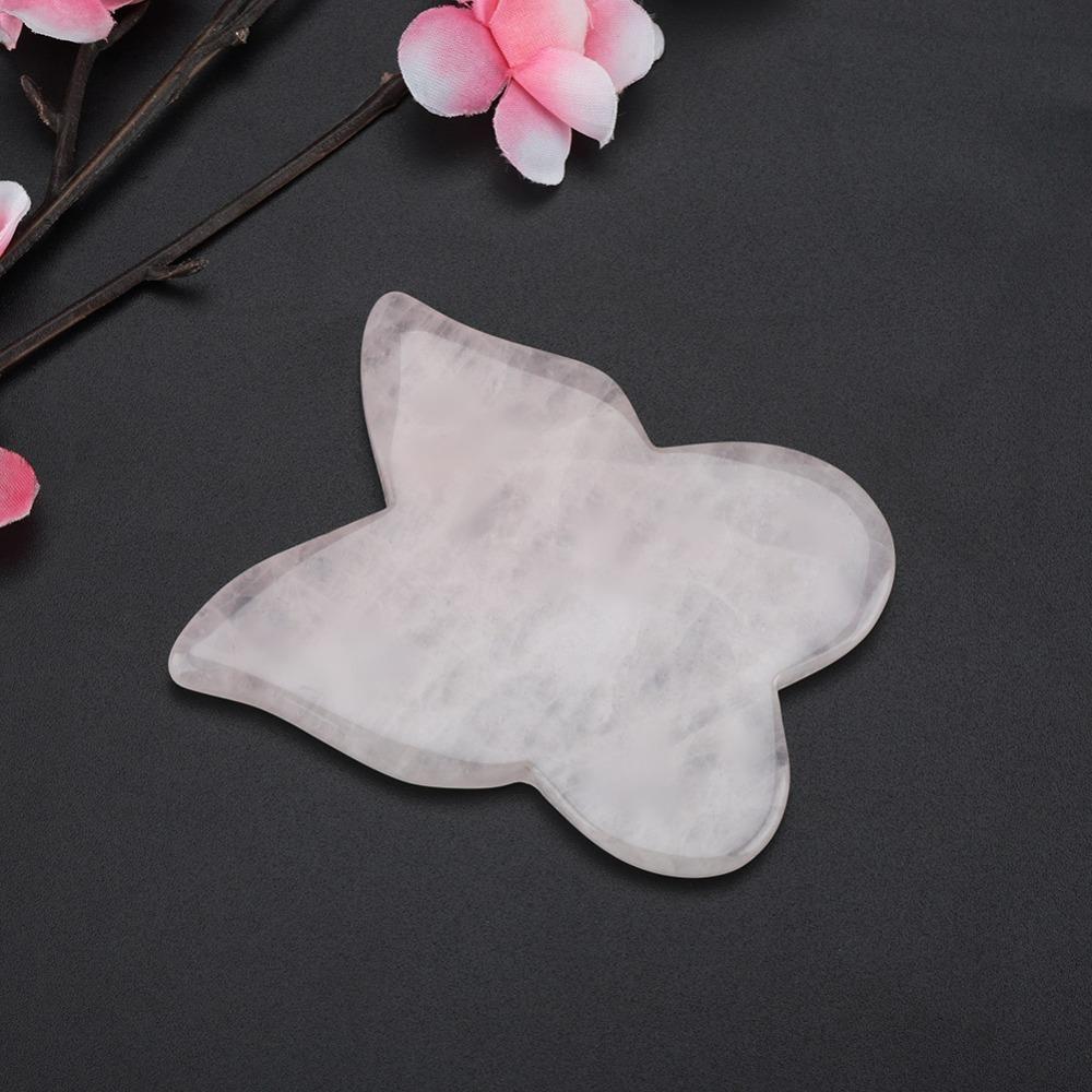 Pink Crystal Scrapping Plate Butterfly Massage Scrapping Plate For Facial Relaxation