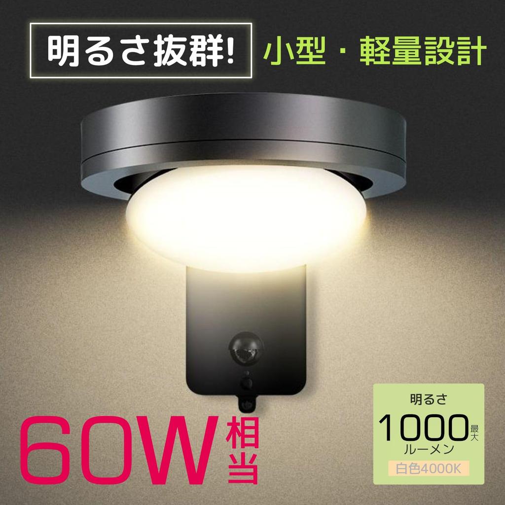 Grevolt Solar Entryway Light, Outdoor, Motion Sensor, 1000lm, 60W Equivalent, 2000mAh High-Capacity Li-ion Battery, 4000k White, Automatic On,