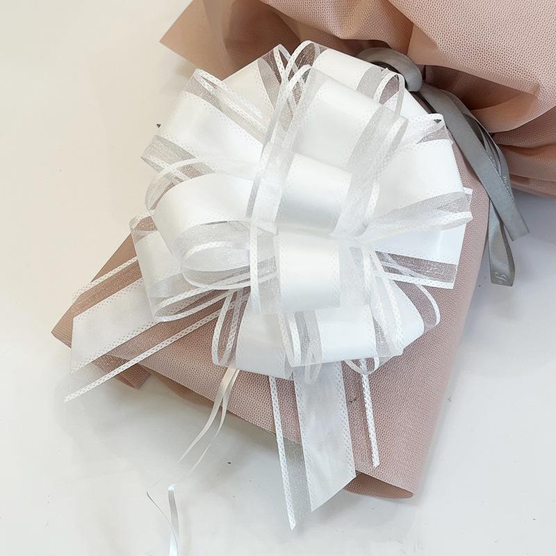 2pcs Large Pull Bow Ribbon Colorful Pull Flower For Wedding Cars Birthday Christmas Presents Gift Decoration Party Favor Supply