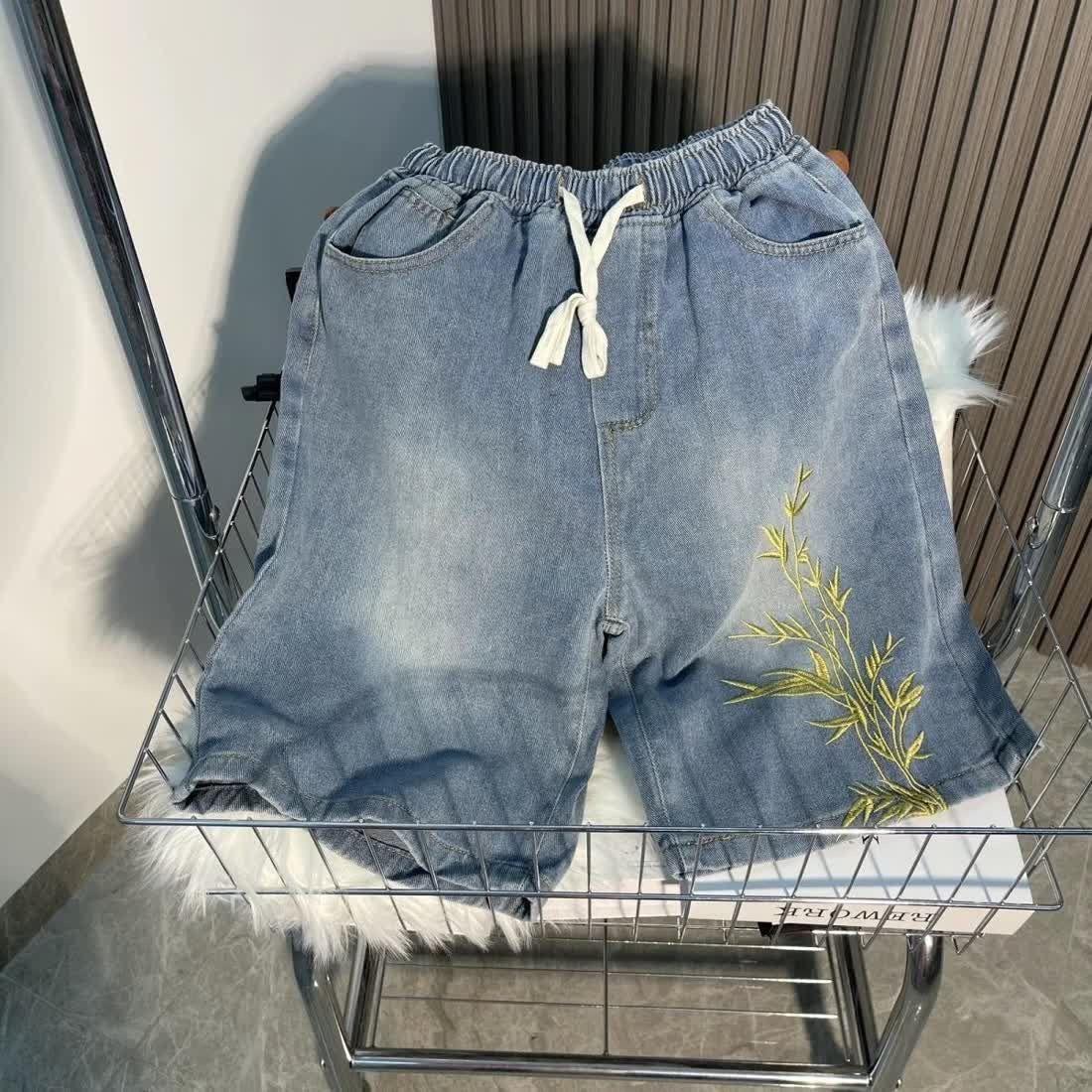 

Вышитые джинсовые шорты летние тонкие брюки для верховой езды стираные трендовые брюки из пяти частей с вышивкой XL