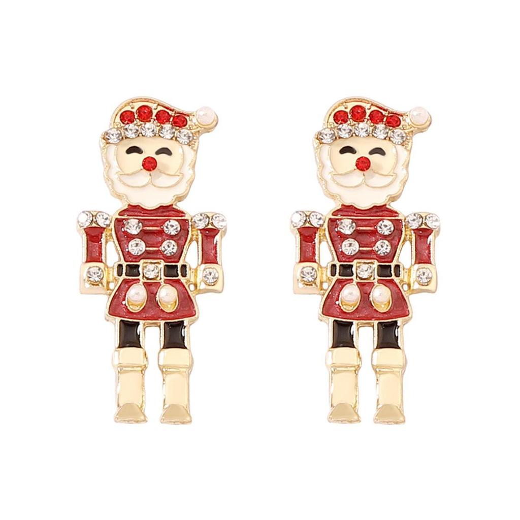 Elegant Christmas Nutcracker Tin Soldier Stud Earrings - Trendy and Versatile