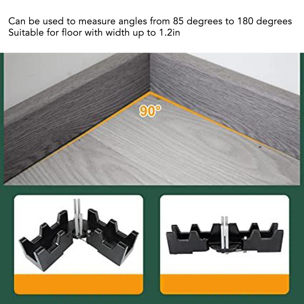Corner Measuring Tool Miter Angles Cutting Tools 2 In 1 ABS Black High Accuracy Wear Resistance Measuring Template Instrument